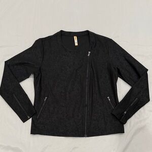 Lucy Textured Moto Style Black Jacket—Large